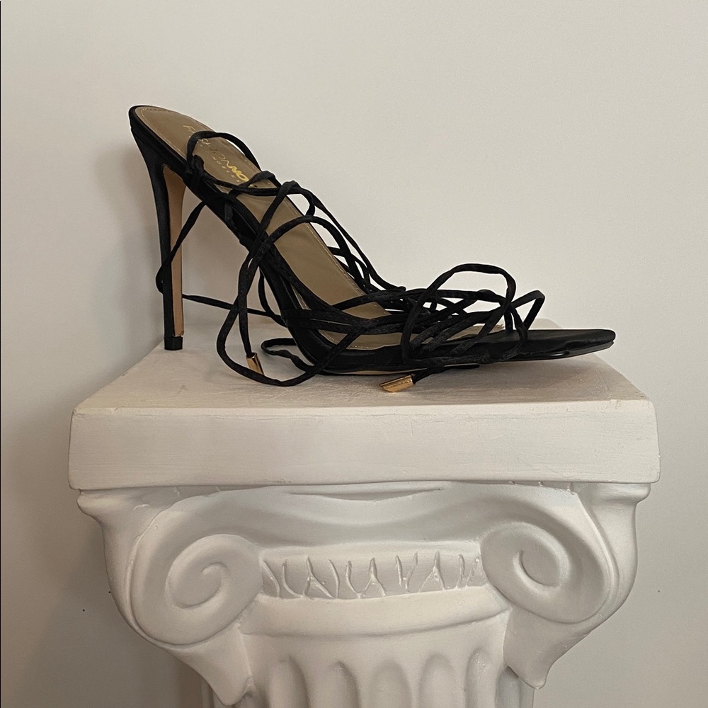 Fashion Nova Black Strappy Heels
